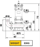 5.5KW Raw Sewage Pump 100mm 380V