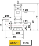 7.5KW Raw Sewage Pump 100mm 380V