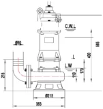 1.5KW Raw Sewage Pump 50mm 380V