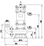 2.2KW Raw Sewage Pump 50mm 380V