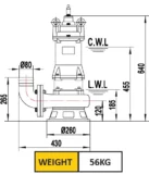 3KW Raw Sewage Pump 80mm 380V