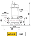 1.1KW Raw Sewage Pump 50mm 220V